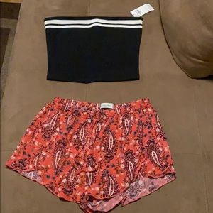 Bundle tube top  and cotton shorts juniors